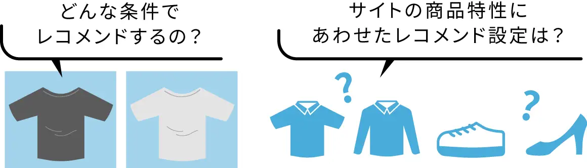 どんな条件でレコメンドするの？ サイトの商品特性にあわせたレコメンド設定は？